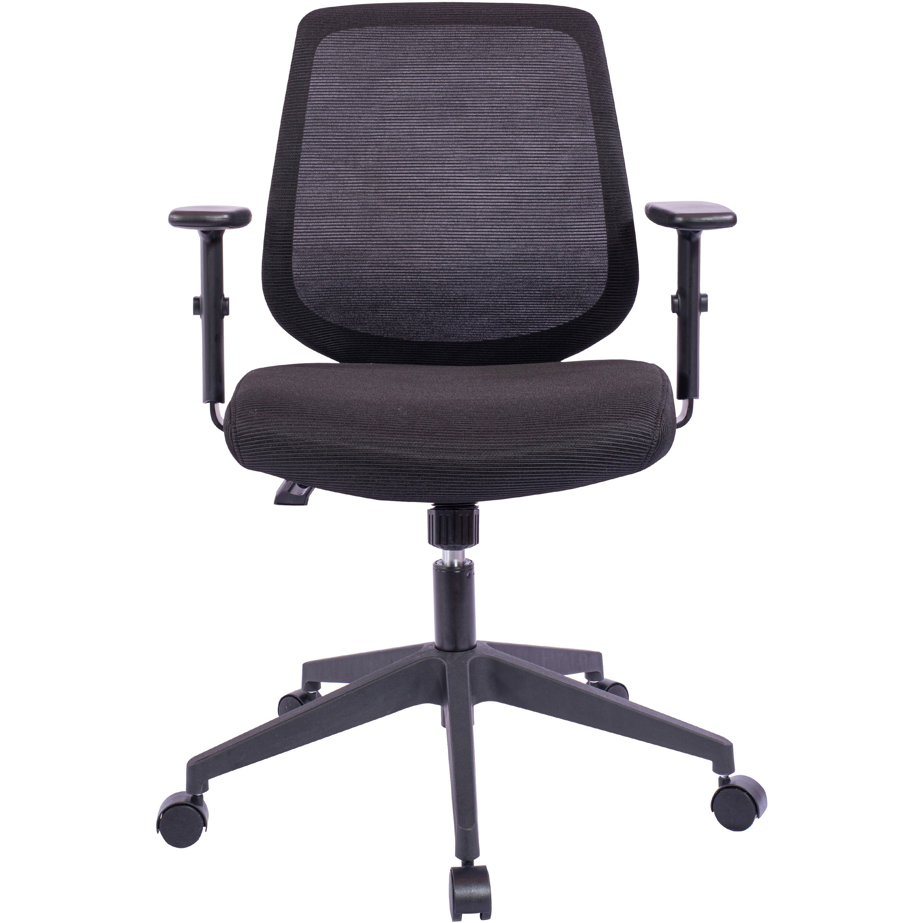 NuSparc Mid-Back Task Chair - Fabric Back - Mid Back - 5-star Base - Black - Armrest - 1 Each - 3
