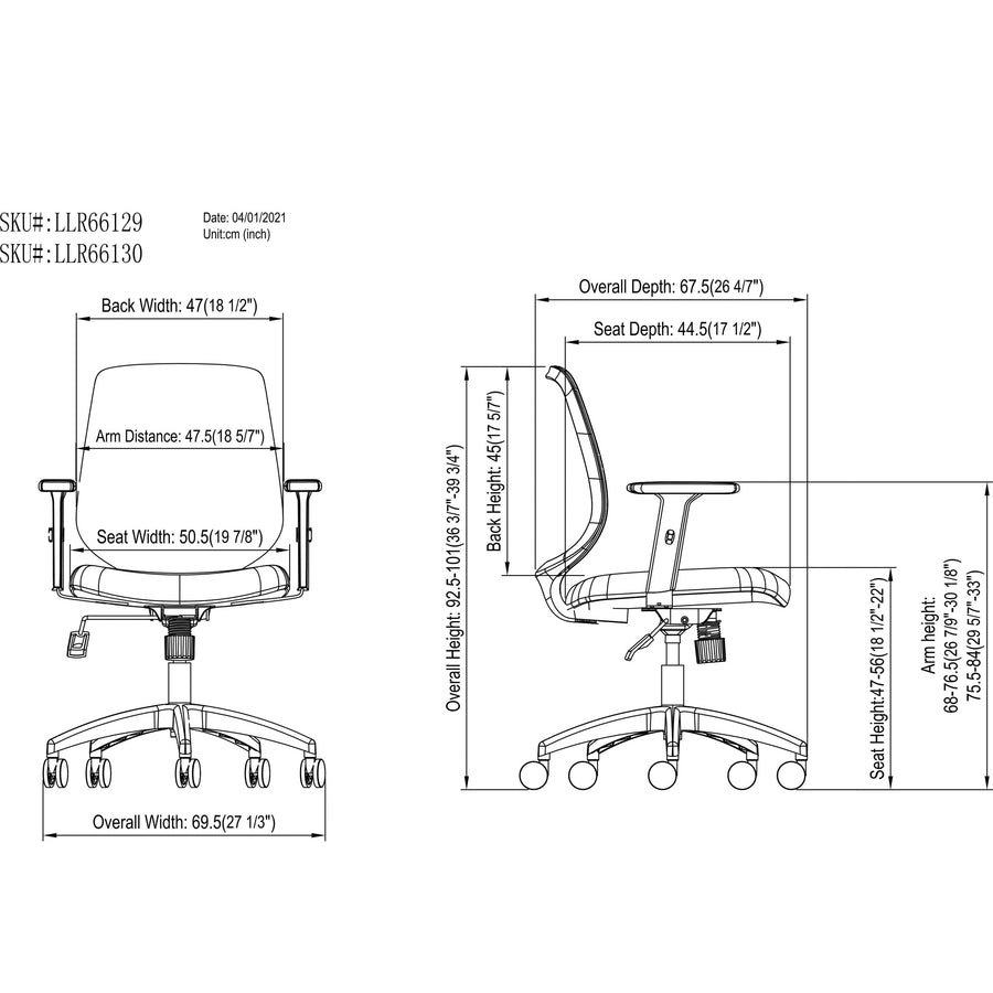 NuSparc Mid-Back Task Chair - Fabric Back - Mid Back - 5-star Base - Gray - Armrest - 1 Each