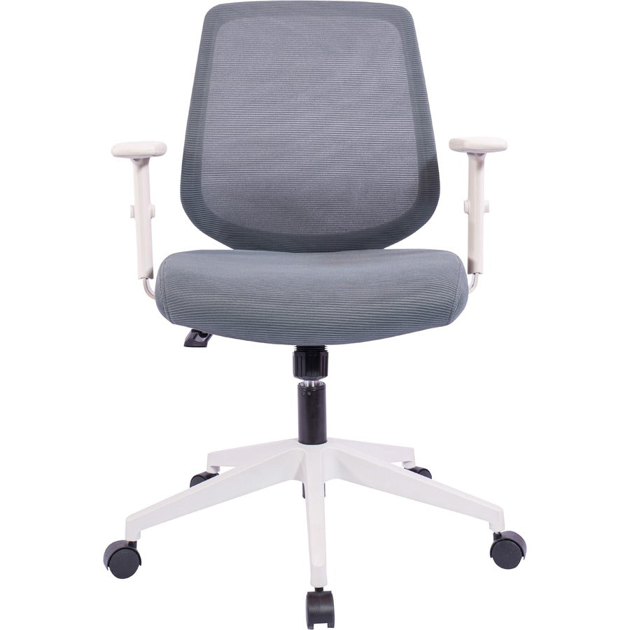 NuSparc Mid-Back Task Chair - Fabric Back - Mid Back - 5-star Base - Gray - Armrest - 1 Each