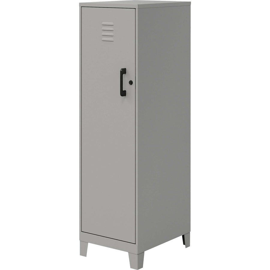 NuSparc Personal Locker - 4 Shelve(s) - for Office, Home, Sport Equipments, Toy, Game, Classroom, Playroom, Basement, Garage - Overall Size 53.3" x 14.2" x 18" - Silver - Steel - TAA Compliant