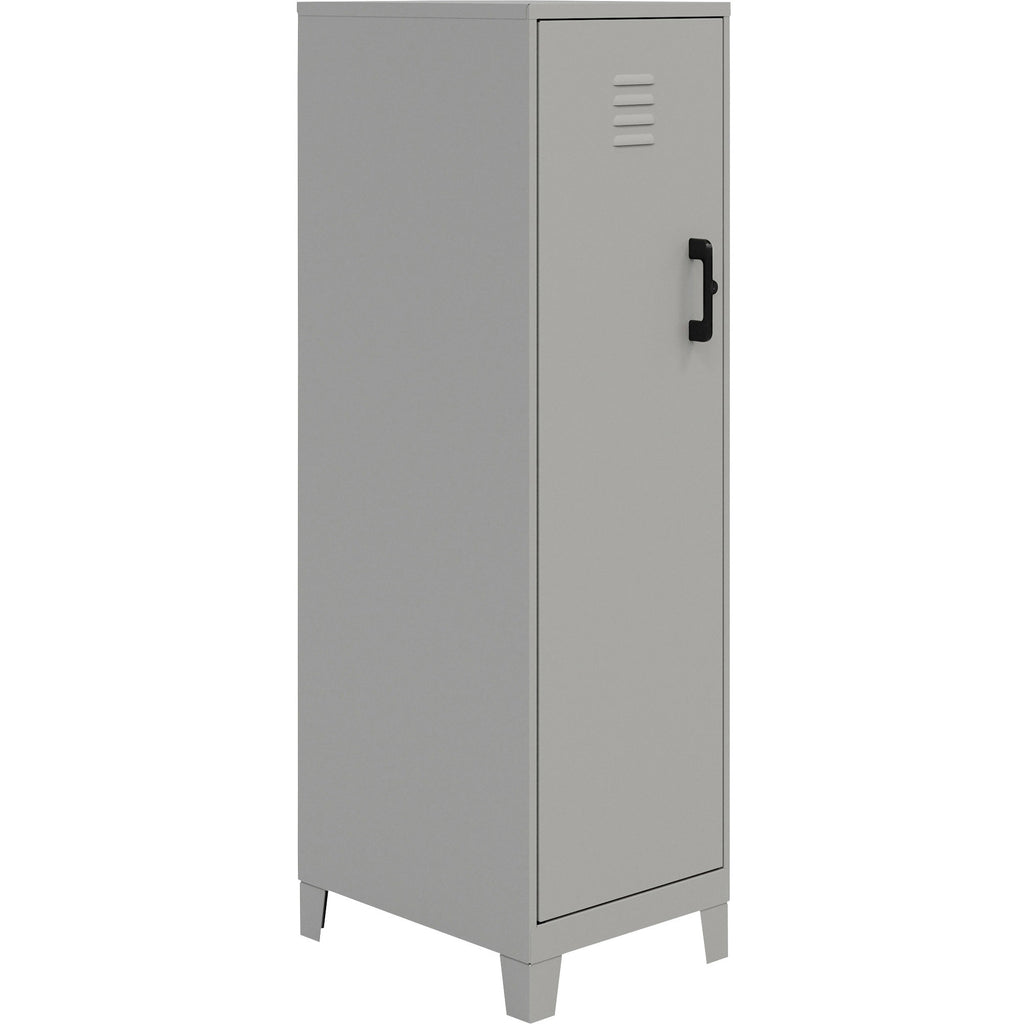 NuSparc Personal Locker - 4 Shelve(s) - for Office, Home, Sport Equipments, Toy, Game, Classroom, Playroom, Basement, Garage - Overall Size 53.3" x 14.2" x 18" - Silver - Steel - TAA Compliant
