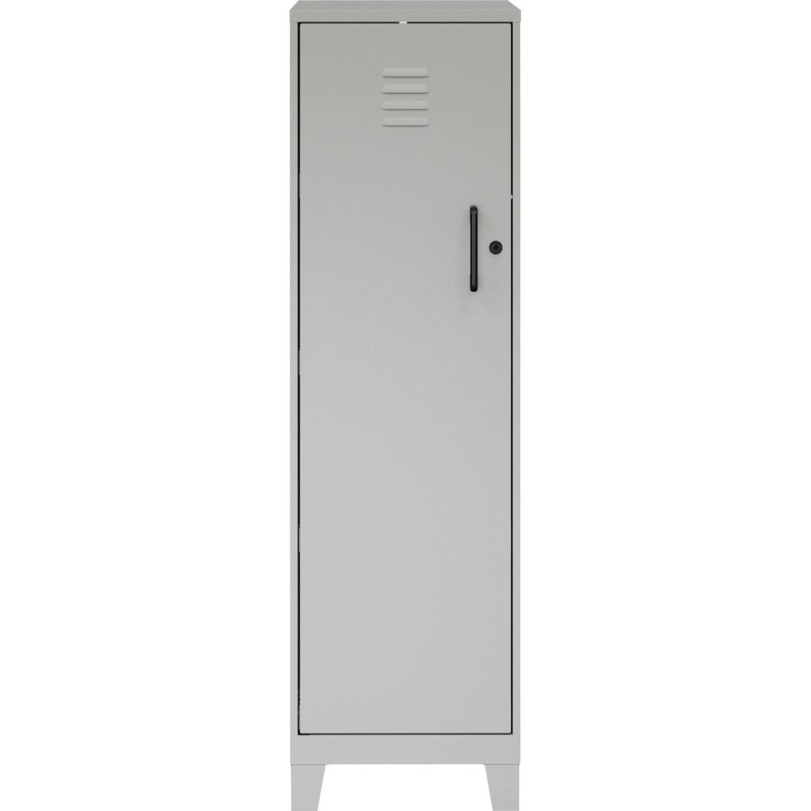 NuSparc Personal Locker - 4 Shelve(s) - for Office, Home, Sport Equipments, Toy, Game, Classroom, Playroom, Basement, Garage - Overall Size 53.3" x 14.2" x 18" - Silver - Steel - TAA Compliant