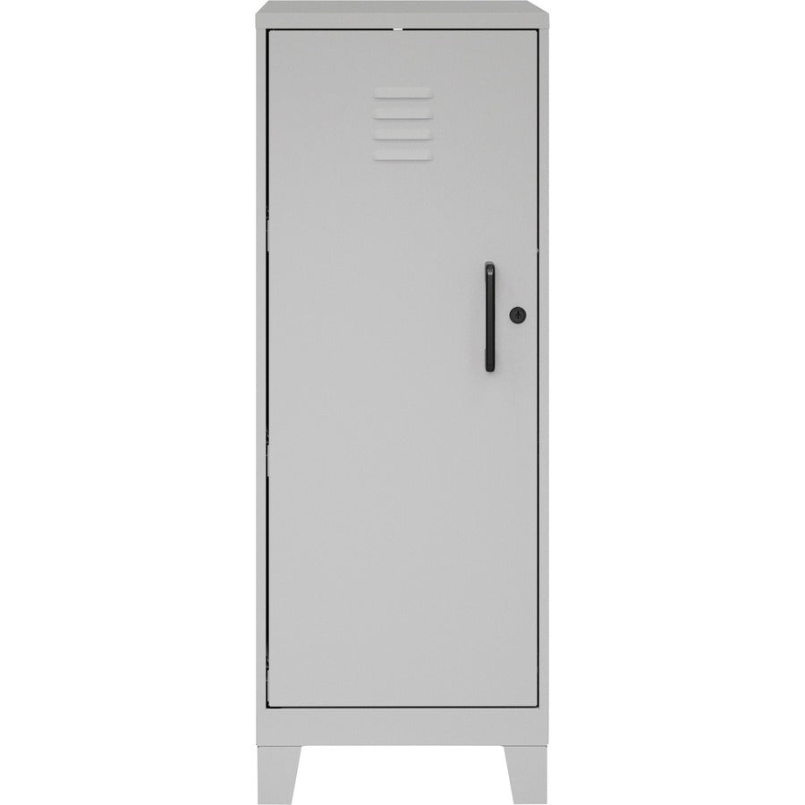 NuSparc Personal Locker - 3 Shelve(s) - for Office, Home, Sport Equipments, Toy, Game, Classroom, Playroom, Basement, Garage - Overall Size 42.5" x 14.2" x 18" - Silver - Steel - TAA Compliant