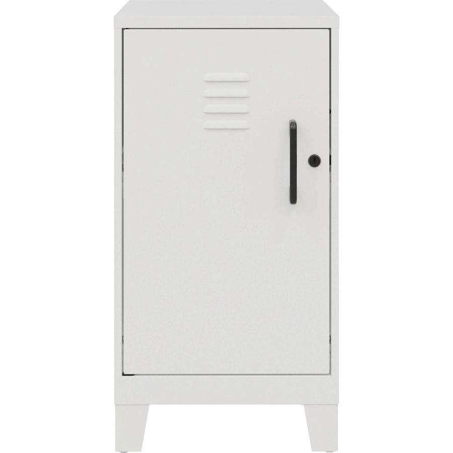 NuSparc Personal Locker - 2 Shelve(s) - for Office, Home, Sport Equipments, Toy, Game, Classroom, Playroom, Basement, Garage - Overall Size 27.5" x 14.2" x 18" - White - Steel - TAA Compliant