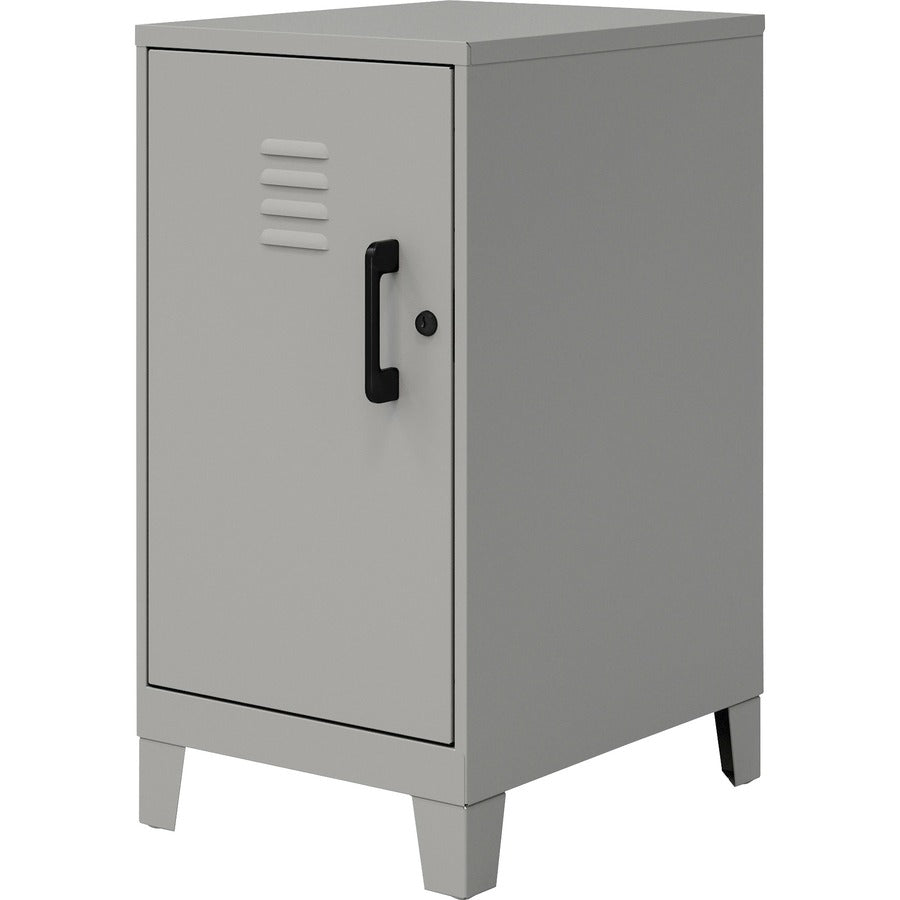 NuSparc Personal Locker - 2 Shelve(s) - for Office, Home, Sport Equipments, Toy, Game, Classroom, Playroom, Basement, Garage - Overall Size 27.5" x 14.2" x 18" - Silver - Steel - TAA Compliant