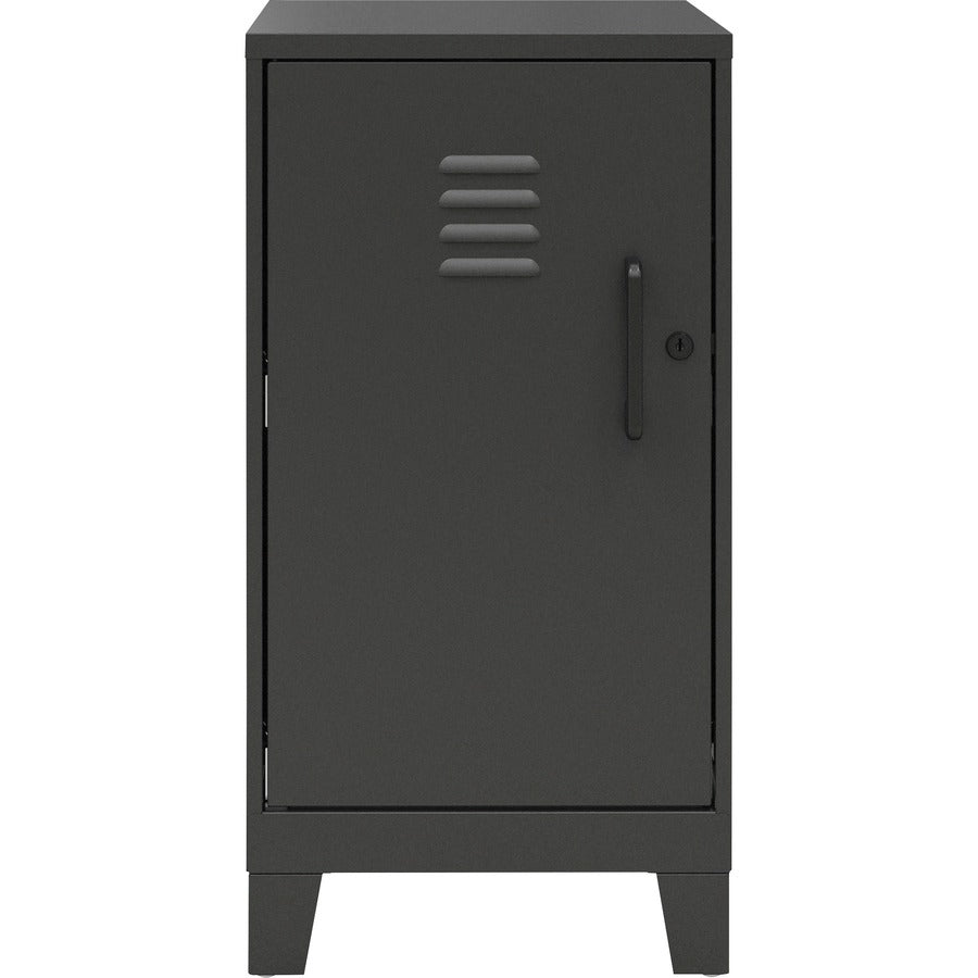 NuSparc Personal Locker - 2 Shelve(s) - for Office, Home, Sport Equipments, Toy, Game, Classroom, Playroom, Basement, Garage - Overall Size 27.5" x 14.2" x 18" - Black - Steel - TAA Compliant