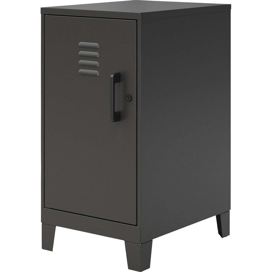NuSparc Personal Locker - 2 Shelve(s) - for Office, Home, Sport Equipments, Toy, Game, Classroom, Playroom, Basement, Garage - Overall Size 27.5" x 14.2" x 18" - Black - Steel - TAA Compliant