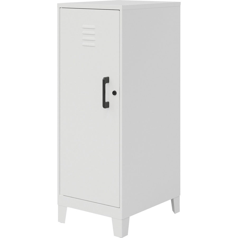 NuSparc Personal Locker - 3 Shelve(s) - for Office, Home, Sport Equipments, Toy, Game, Classroom, Playroom, Basement, Garage - Overall Size 42.5" x 14.2" x 18" - White - Steel - TAA Compliant