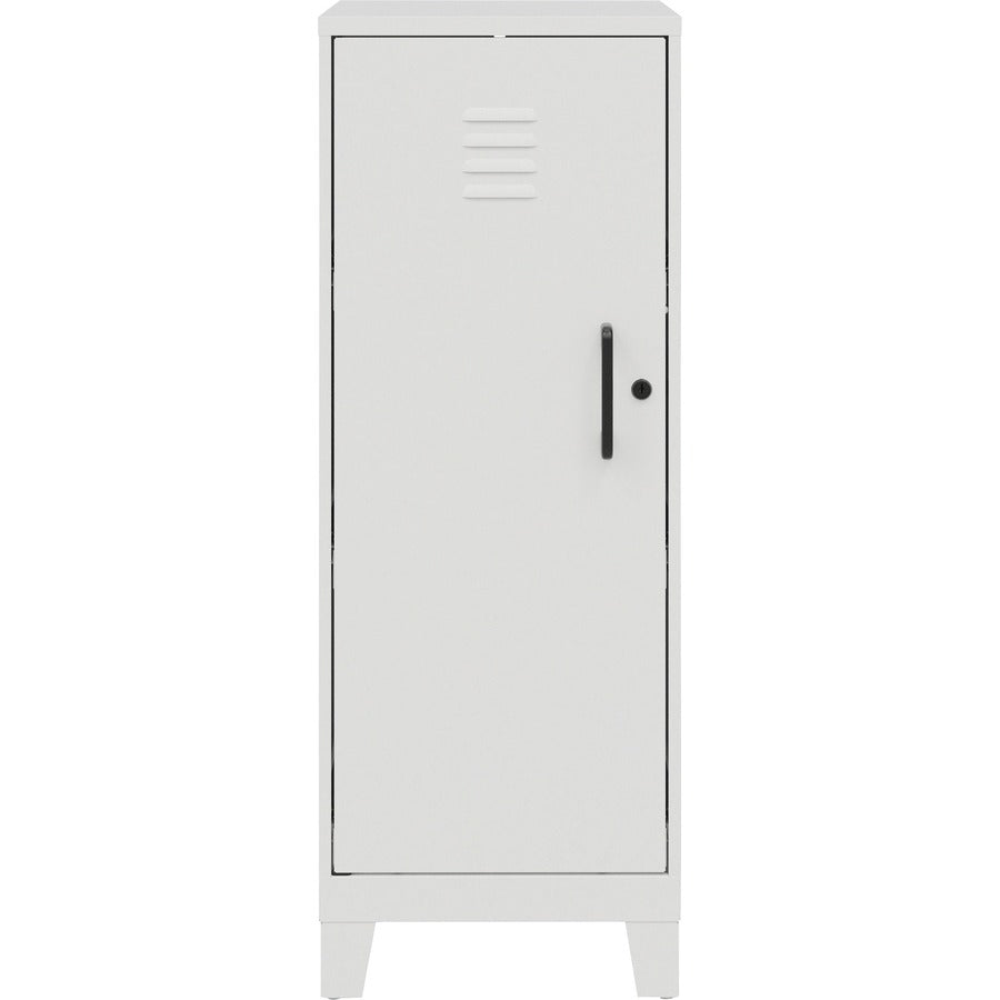 NuSparc Personal Locker - 3 Shelve(s) - for Office, Home, Sport Equipments, Toy, Game, Classroom, Playroom, Basement, Garage - Overall Size 42.5" x 14.2" x 18" - White - Steel - TAA Compliant