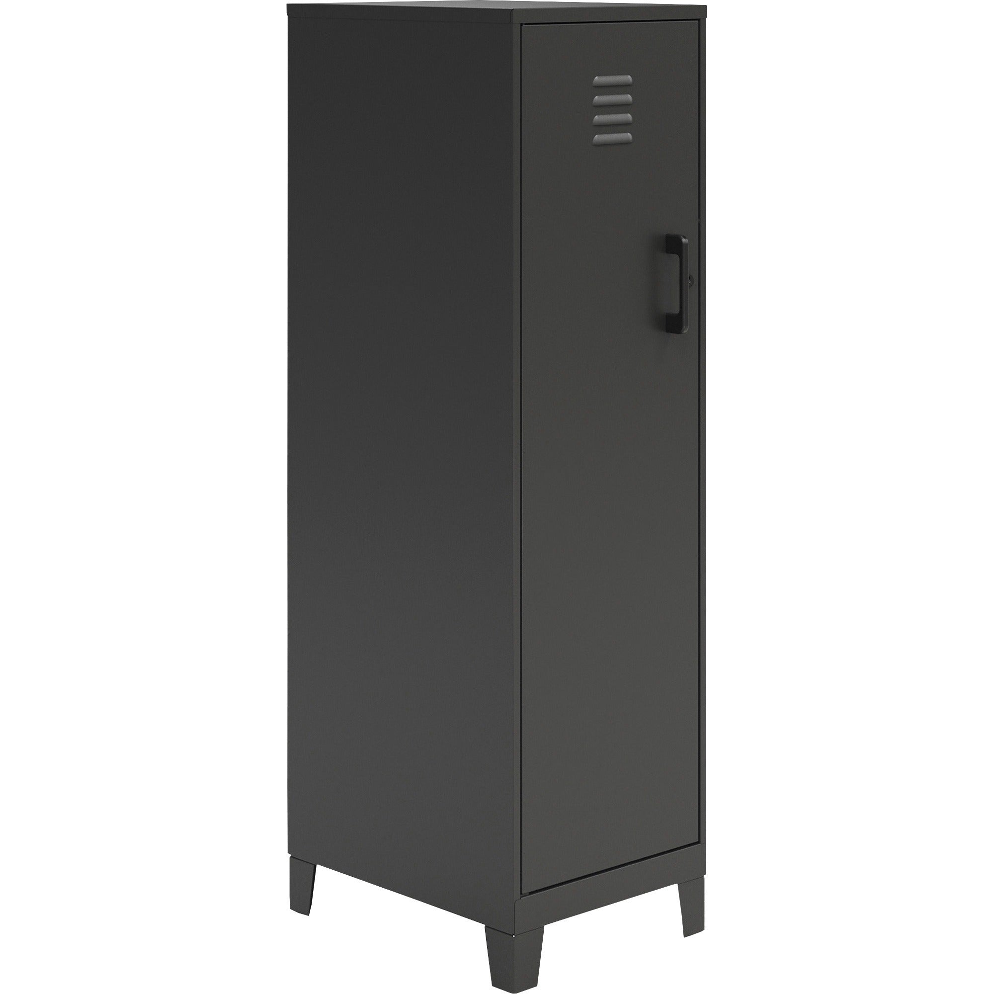 nusparc-personal-locker-4-shelves-for-office-home-sport-equipments-toy-game-classroom-playroom-basement-garage-overall-size-533-x-142-x-18-black-steel-taa-compliant_nprsl418zzbk - 1