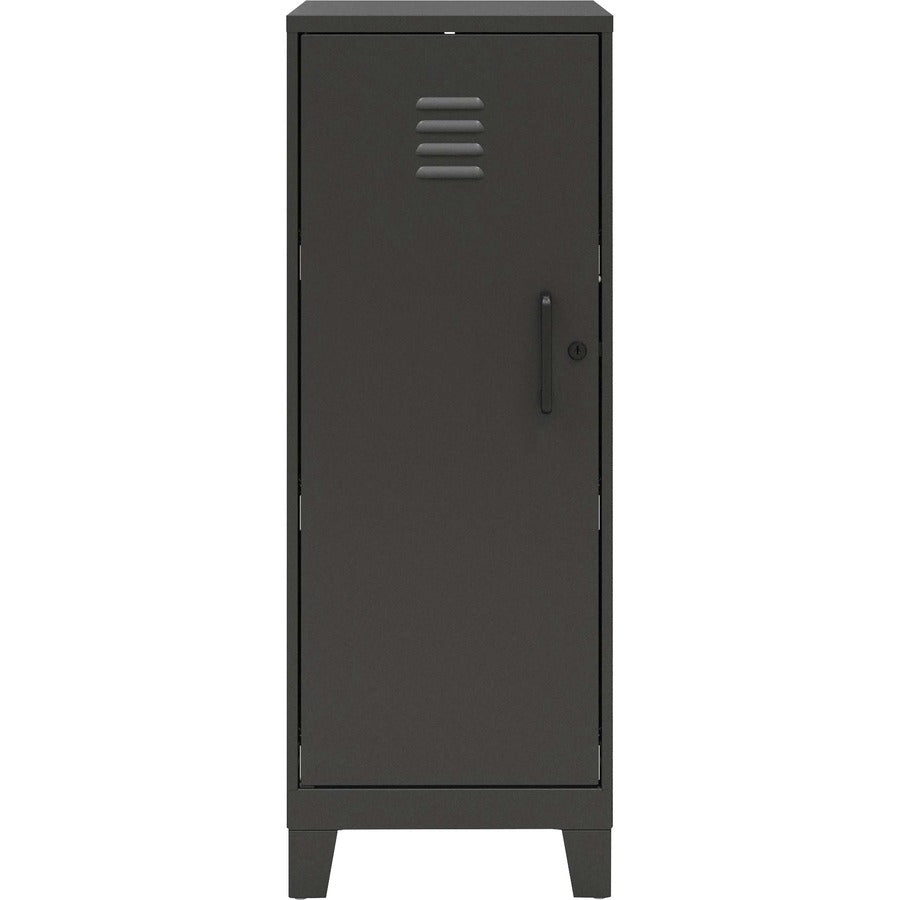 NuSparc Personal Locker - 3 Shelve(s) - for Office, Home, Sport Equipments, Toy, Game, Classroom, Playroom, Basement, Garage - Overall Size 42.5" x 14.2" x 18" - Black - Steel - TAA Compliant