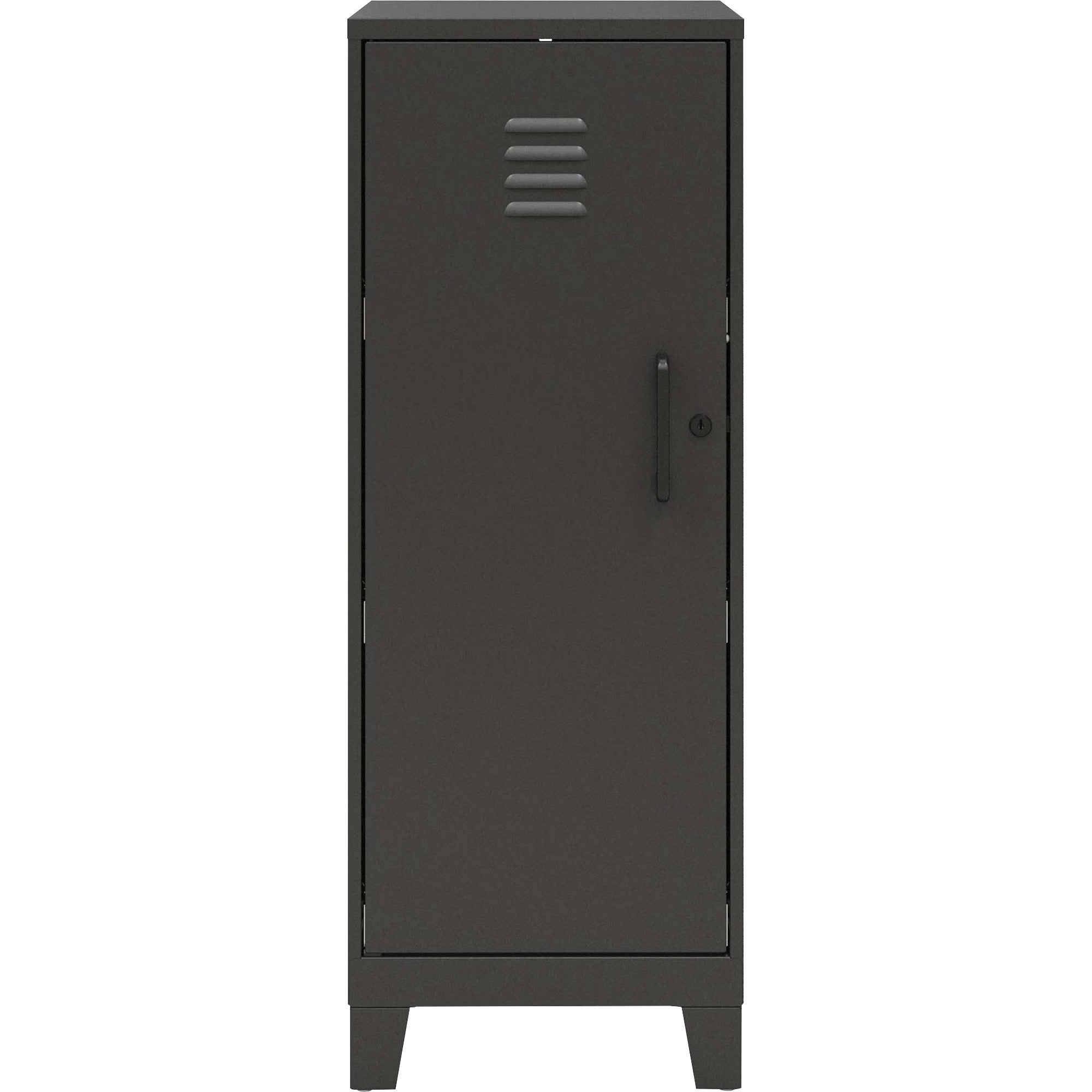 nusparc-personal-locker-3-shelves-for-office-home-sport-equipments-toy-game-classroom-playroom-basement-garage-overall-size-425-x-142-x-18-black-steel-taa-compliant_nprsl318zzbk - 2
