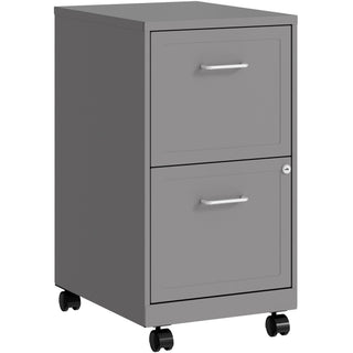 NuSparc Mobile File Cabinet - 14.2" x 18" x 26.5" for File - Letter - Mobility, Locking Drawer, Glide Suspension, 3/4 Drawer Extension, Cam Lock, Nonporous Surface - Silver - Painted Steel, Steel - Recycled