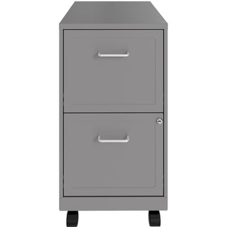 NuSparc Mobile File Cabinet - 14.2" x 18" x 26.5" for File - Letter - Mobility, Locking Drawer, Glide Suspension, 3/4 Drawer Extension, Cam Lock, Nonporous Surface - Silver - Painted Steel, Steel - Recycled