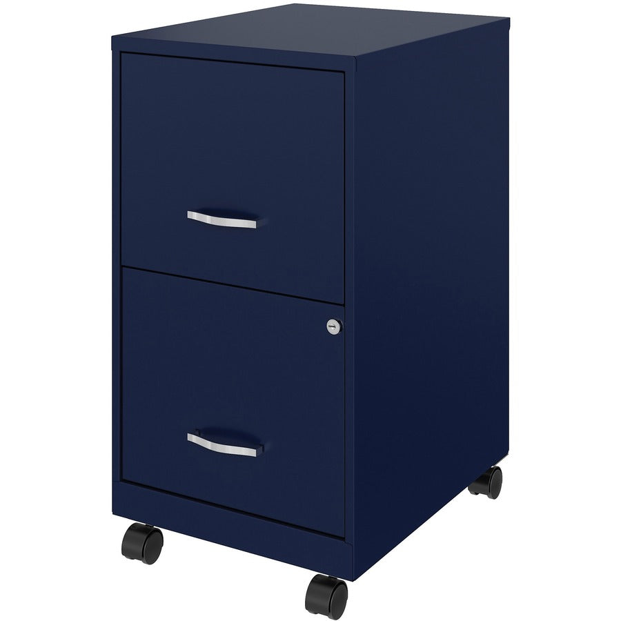NuSparc Mobile File Cabinet - 14.2" x 18" x 26.5" for File - Letter - Mobility, Locking Drawer, Glide Suspension, 3/4 Drawer Extension, Cam Lock, Nonporous Surface - Blue - Painted Steel, Steel - Recycled - Assembly Required