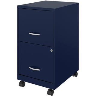 NuSparc Mobile File Cabinet - 14.2" x 18" x 26.5" for File - Letter - Mobility, Locking Drawer, Glide Suspension, 3/4 Drawer Extension, Cam Lock, Nonporous Surface - Blue - Painted Steel, Steel - Recycled - Assembly Required