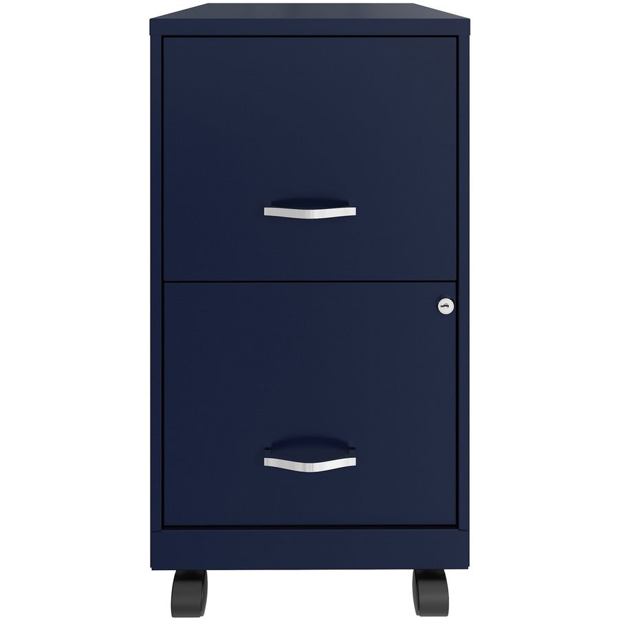 NuSparc Mobile File Cabinet - 14.2" x 18" x 26.5" for File - Letter - Mobility, Locking Drawer, Glide Suspension, 3/4 Drawer Extension, Cam Lock, Nonporous Surface - Blue - Painted Steel, Steel - Recycled - Assembly Required
