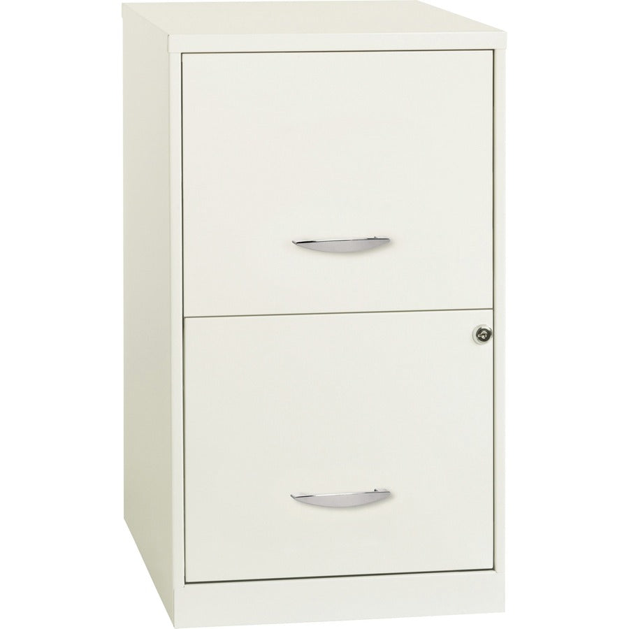NuSparc File Cabinet - 14.2" x 18" x 24.5" - 2 x Drawer(s) for File - Letter - Vertical - Locking Drawer, Glide Suspension, Nonporous Surface - White - Baked Enamel - Steel - Recycled