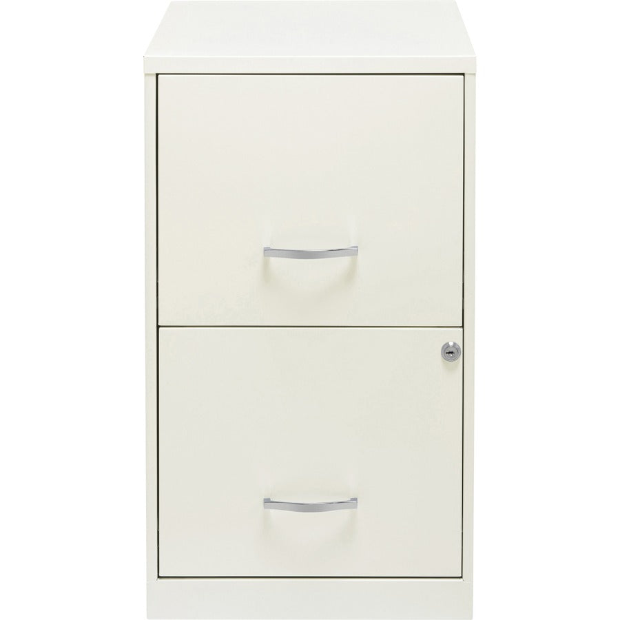 NuSparc File Cabinet - 14.2" x 18" x 24.5" - 2 x Drawer(s) for File - Letter - Vertical - Locking Drawer, Glide Suspension, Nonporous Surface - White - Baked Enamel - Steel - Recycled