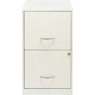 NuSparc File Cabinet - 14.2" x 18" x 24.5" - 2 x Drawer(s) for File - Letter - Vertical - Locking Drawer, Glide Suspension, Nonporous Surface - White - Baked Enamel - Steel - Recycled