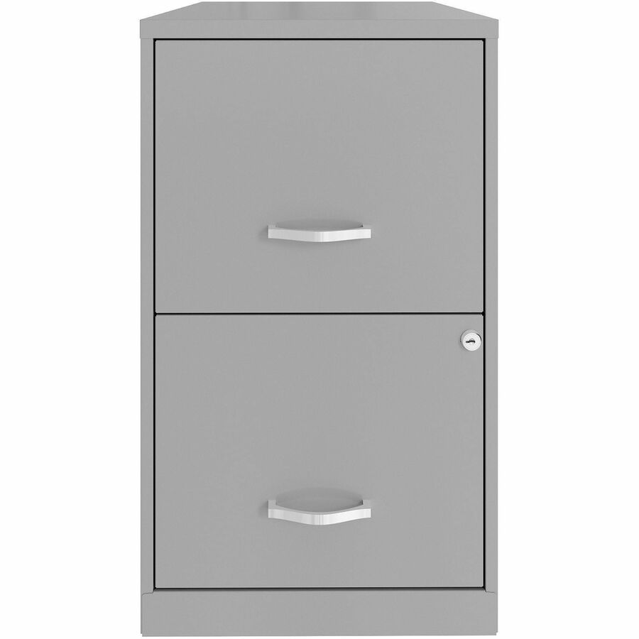 NuSparc File Cabinet - 14.2" x 18" x 24.5" - 2 x Drawer(s) for File - Letter - Vertical - Locking Drawer, Glide Suspension, Nonporous Surface - Silver - Baked Enamel - Steel - Recycled