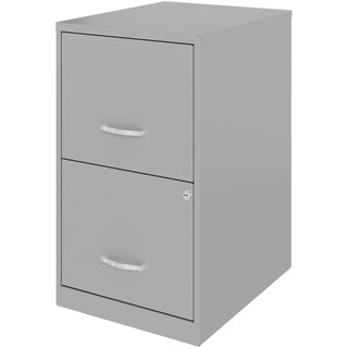 NuSparc File Cabinet - 14.2" x 18" x 24.5" - 2 x Drawer(s) for File - Letter - Vertical - Locking Drawer, Glide Suspension, Nonporous Surface - Silver - Baked Enamel - Steel - Recycled