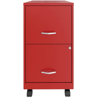 NuSparc Mobile File Cabinet - 14.2" x 18" x 26.5" for File - Letter - Mobility, Locking Drawer, Glide Suspension, 3/4 Drawer Extension, Cam Lock, Nonporous Surface - Red - Painted Steel, Steel - Recycled - Assembly Required