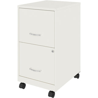 NuSparc Mobile File Cabinet - 14.2" x 18" x 26.5" for File - Letter - Mobility, Locking Drawer, Glide Suspension, 3/4 Drawer Extension, Cam Lock, Nonporous Surface - White - Painted Steel, Steel - Recycled - Assembly Required