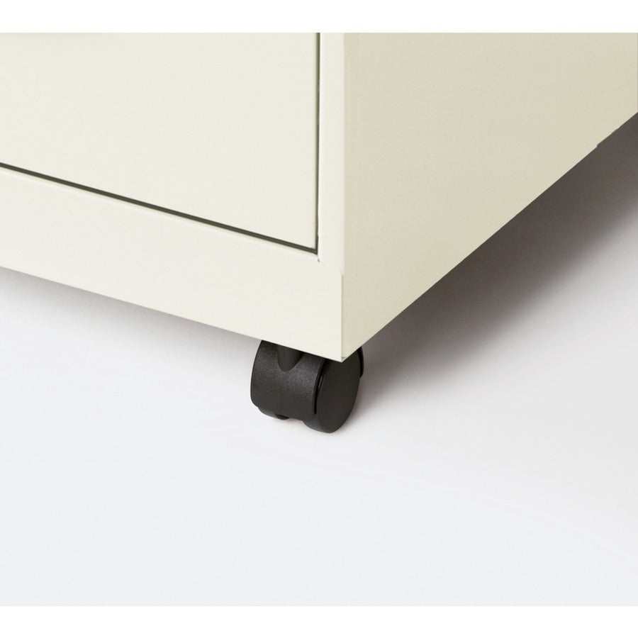 NuSparc Mobile File Cabinet - 14.2" x 18" x 26.5" for File - Letter - Mobility, Locking Drawer, Glide Suspension, 3/4 Drawer Extension, Cam Lock, Nonporous Surface - White - Painted Steel, Steel - Recycled - Assembly Required
