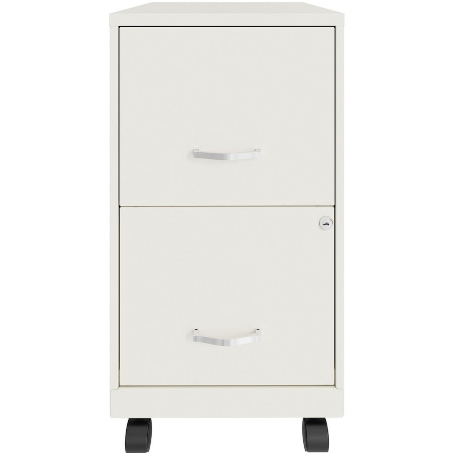 NuSparc Mobile File Cabinet - 14.2" x 18" x 26.5" for File - Letter - Mobility, Locking Drawer, Glide Suspension, 3/4 Drawer Extension, Cam Lock, Nonporous Surface - White - Painted Steel, Steel - Recycled - Assembly Required