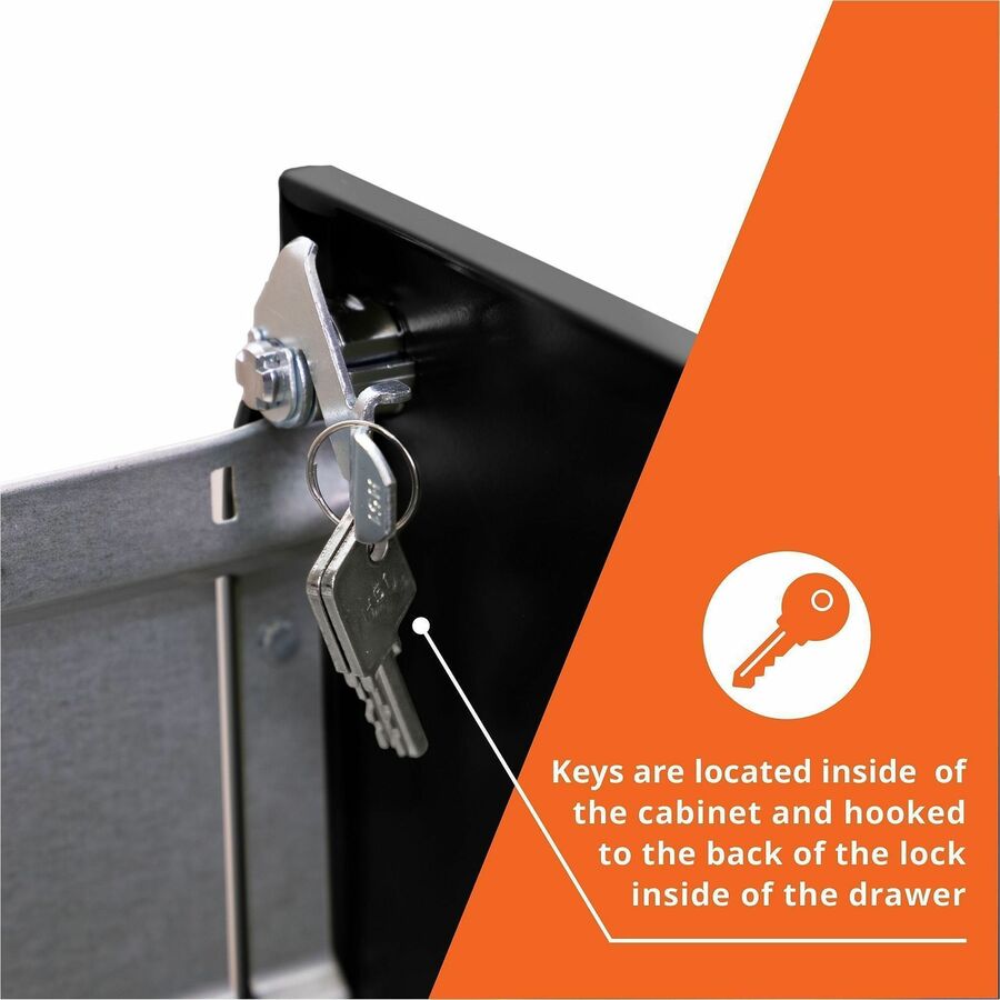NuSparc Mobile File Cabinet - 14.2" x 18" x 26.5" for File - Letter - Mobility, Locking Drawer, Glide Suspension, 3/4 Drawer Extension, Cam Lock, Nonporous Surface - White - Painted Steel, Steel - Recycled - Assembly Required