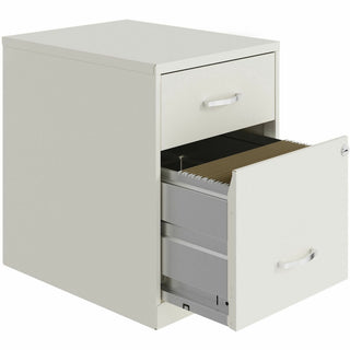 NuSparc File Cabinet - 14.2" x 18" x 19" - 2 x Drawer(s) for File, Box - Letter - Vertical - Locking Drawer, Glide Suspension, Nonporous Surface - White - Baked Enamel - Steel