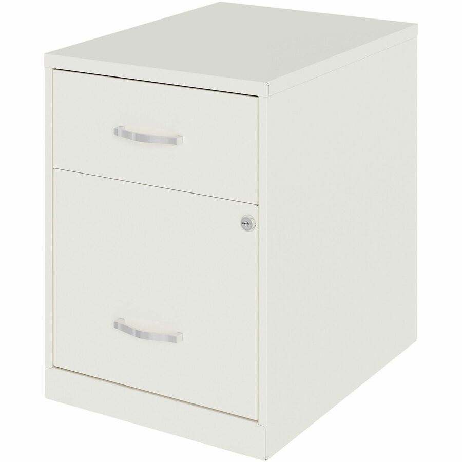 NuSparc File Cabinet - 14.2" x 18" x 19" - 2 x Drawer(s) for File, Box - Letter - Vertical - Locking Drawer, Glide Suspension, Nonporous Surface - White - Baked Enamel - Steel