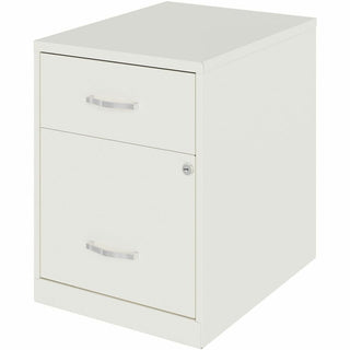 NuSparc File Cabinet - 14.2" x 18" x 19" - 2 x Drawer(s) for File, Box - Letter - Vertical - Locking Drawer, Glide Suspension, Nonporous Surface - White - Baked Enamel - Steel