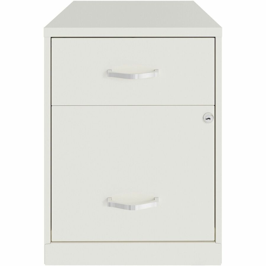 NuSparc File Cabinet - 14.2" x 18" x 19" - 2 x Drawer(s) for File, Box - Letter - Vertical - Locking Drawer, Glide Suspension, Nonporous Surface - White - Baked Enamel - Steel
