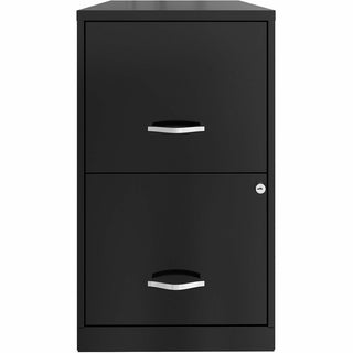 NuSparc File Cabinet - 14.2" x 18" x 24.5" - 2 x Drawer(s) for File - Letter - Vertical - Locking Drawer, Glide Suspension, Nonporous Surface - Black - Baked Enamel - Steel - Recycled