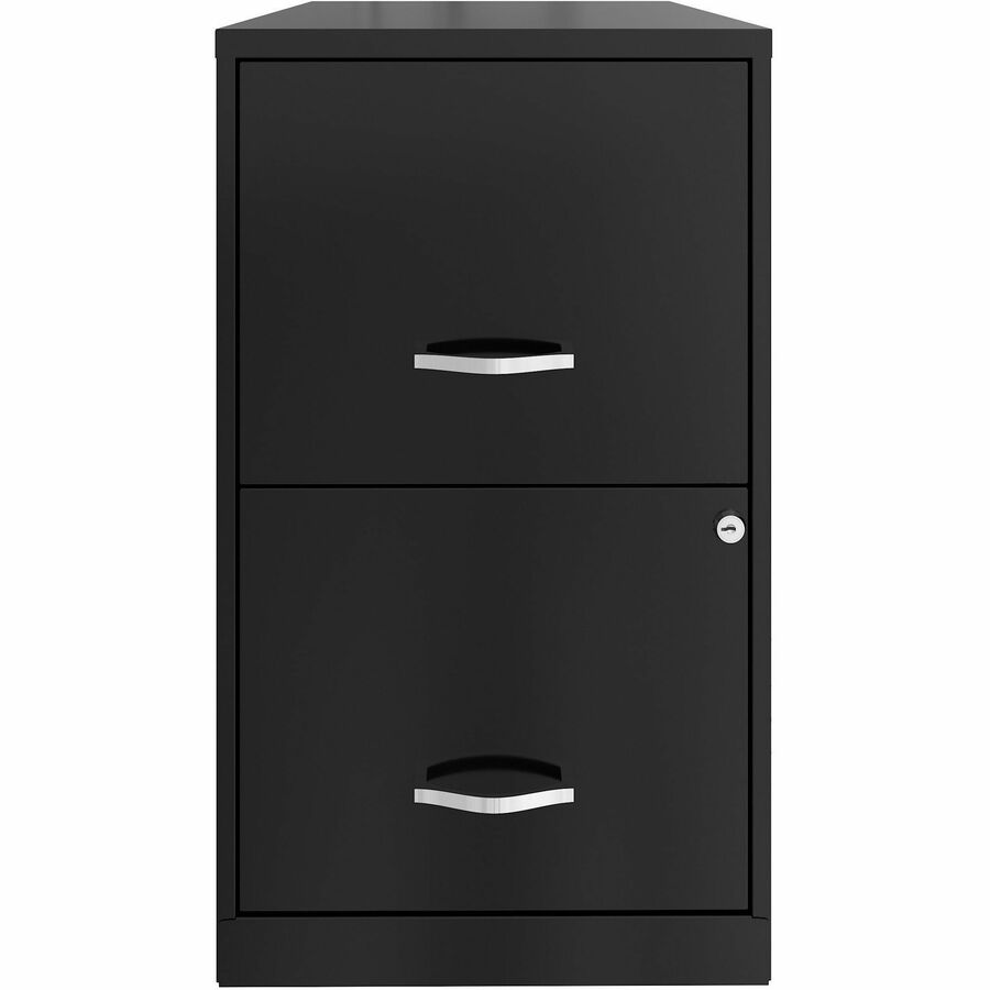 NuSparc File Cabinet - 14.2" x 18" x 24.5" - 2 x Drawer(s) for File - Letter - Vertical - Locking Drawer, Glide Suspension, Nonporous Surface - Black - Baked Enamel - Steel - Recycled