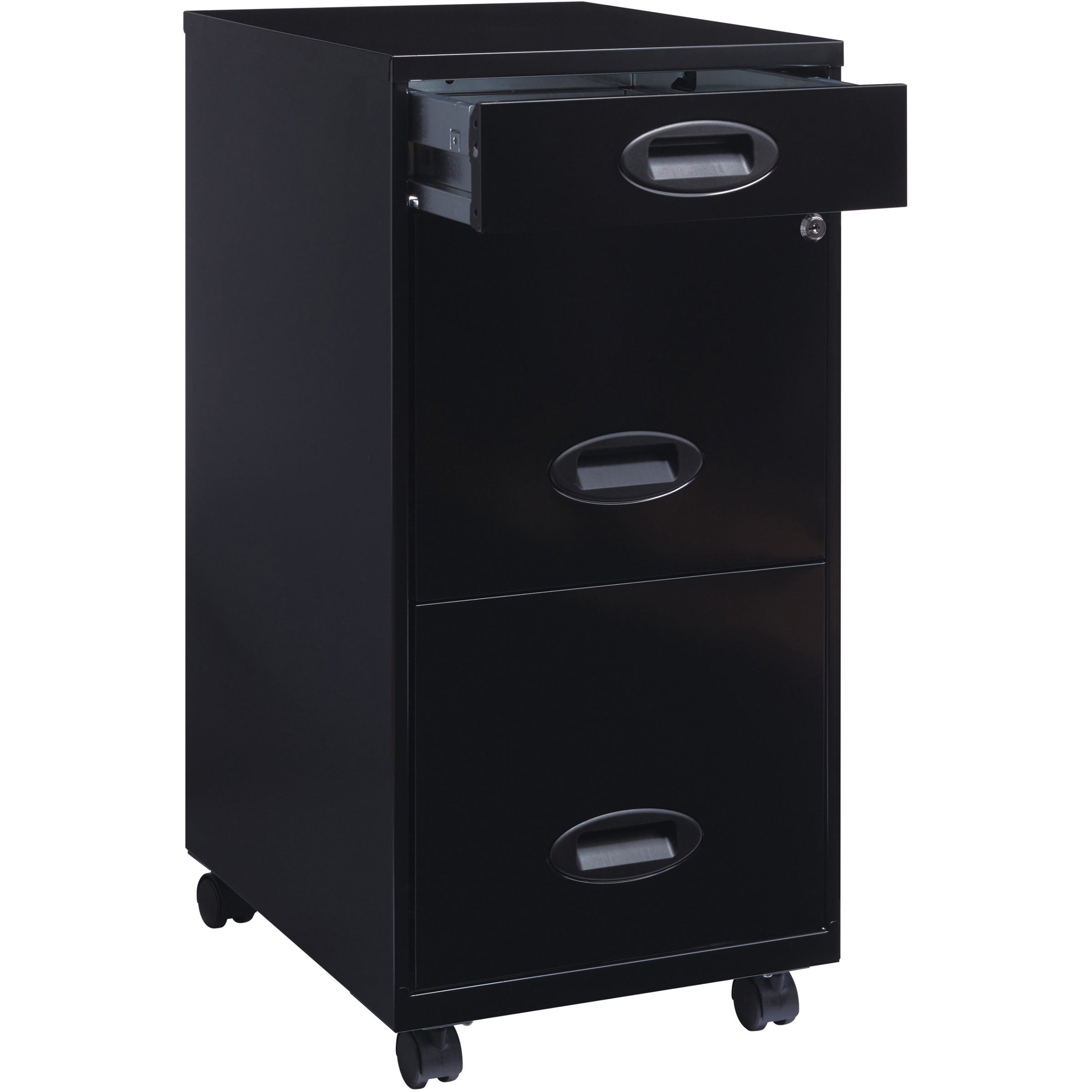 nusparc-file-cabinet-142-x-18-x-295-3-x-drawers-for-pencil-file-letter-vertical-mobility-glide-suspension-drawer-extension-anti-tip-lockable-wheels-nonporous-surface-black-painted-steel-recycled_nprvf318embk - 4