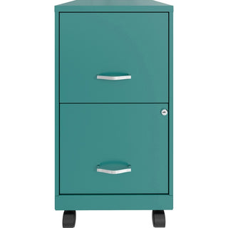 NuSparc Mobile File Cabinet - 14.2" x 18" x 26.5" for File - Letter - Mobility, Locking Drawer, Glide Suspension, 3/4 Drawer Extension, Cam Lock, Nonporous Surface - Teal - Painted Steel, Steel - Recycled