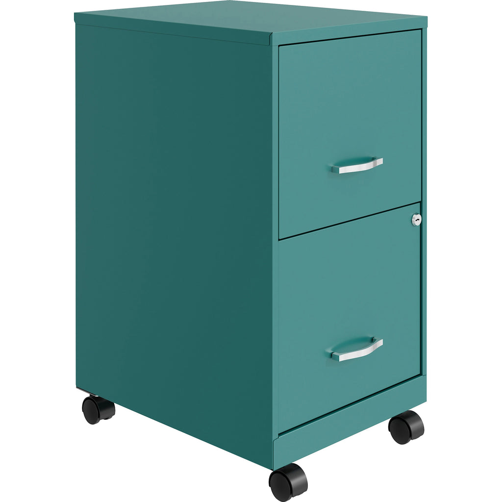 NuSparc Mobile File Cabinet - 14.2" x 18" x 26.5" for File - Letter - Mobility, Locking Drawer, Glide Suspension, 3/4 Drawer Extension, Cam Lock, Nonporous Surface - Teal - Painted Steel, Steel - Recycled