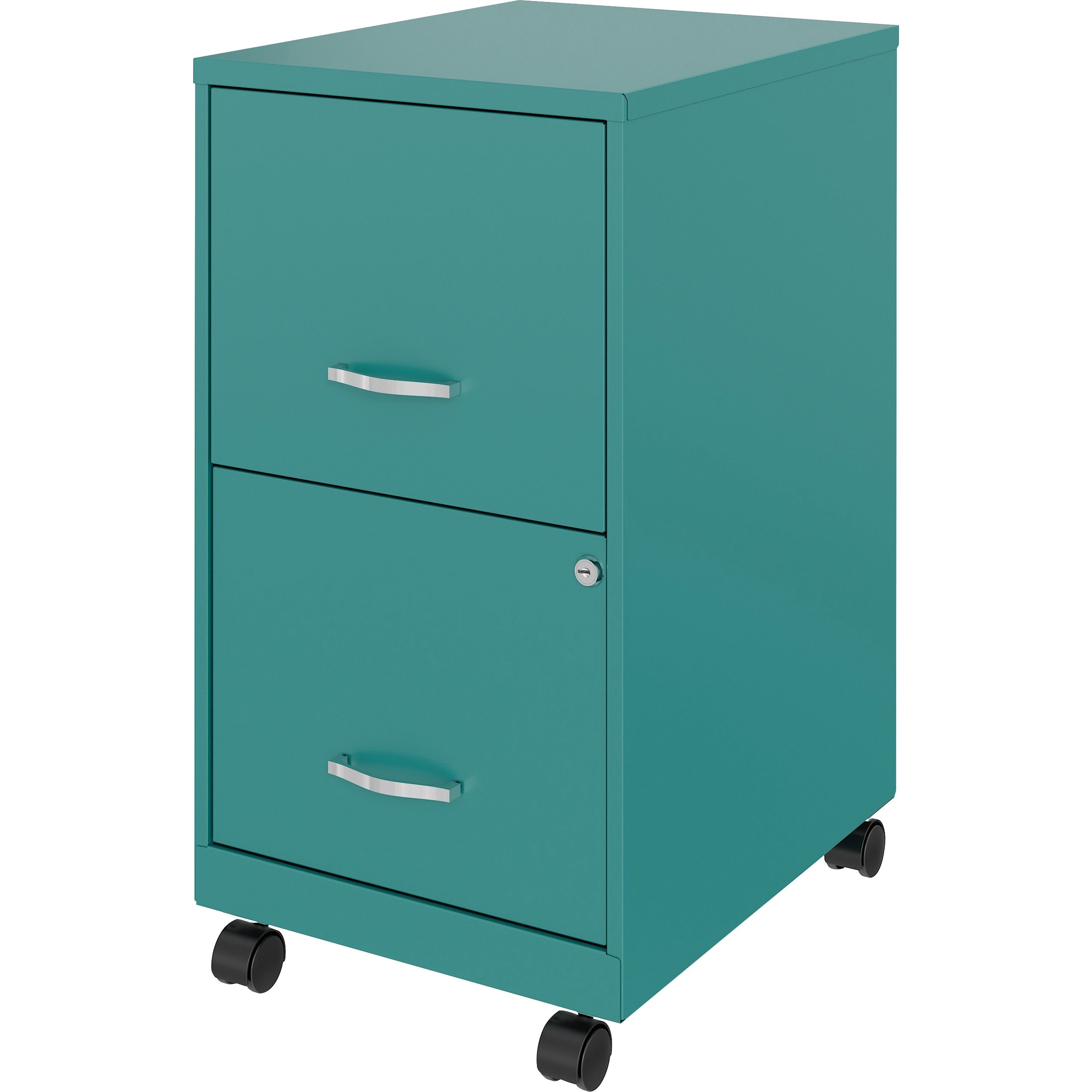 nusparc-mobile-file-cabinet-142-x-18-x-265-for-file-letter-mobility-locking-drawer-glide-suspension-3-4-drawer-extension-cam-lock-nonporous-surface-teal-painted-steel-steel-recycled_nprvf218amtl - 3