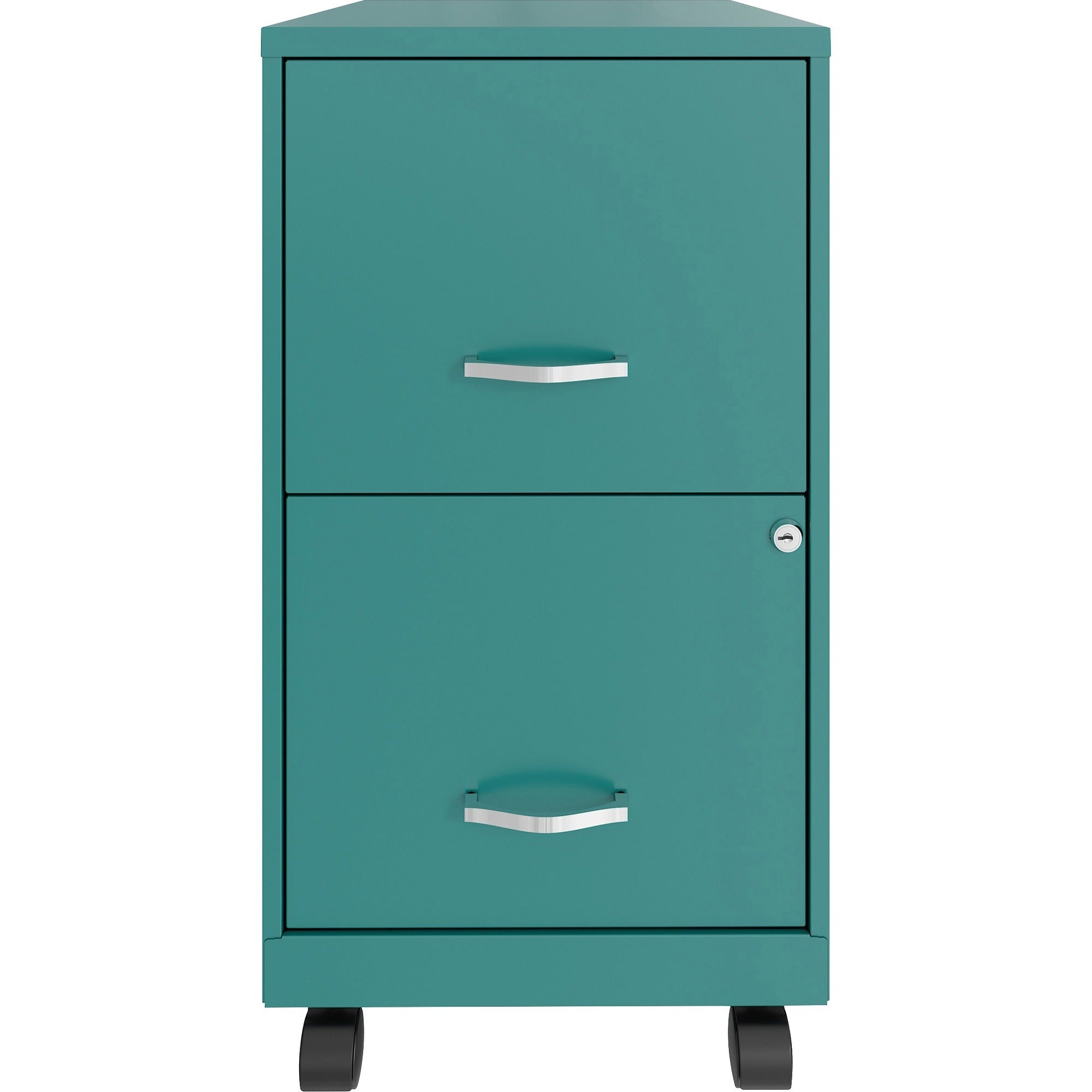 nusparc-mobile-file-cabinet-142-x-18-x-265-for-file-letter-mobility-locking-drawer-glide-suspension-3-4-drawer-extension-cam-lock-nonporous-surface-teal-painted-steel-steel-recycled_nprvf218amtl - 2