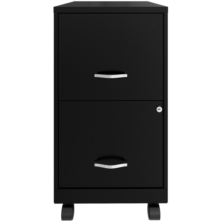 NuSparc Mobile File Cabinet - 14.2" x 18" x 26.5" for File - Letter - Mobility, Locking Drawer, Glide Suspension, 3/4 Drawer Extension, Cam Lock, Nonporous Surface - Black - Painted Steel, Steel - Recycled