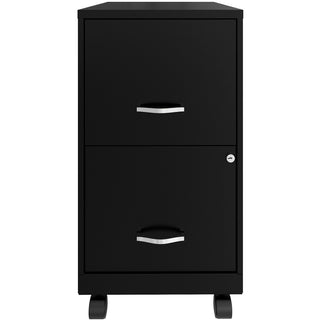 NuSparc Mobile File Cabinet - 14.2" x 18" x 26.5" for File - Letter - Mobility, Locking Drawer, Glide Suspension, 3/4 Drawer Extension, Cam Lock, Nonporous Surface - Black - Painted Steel, Steel - Recycled