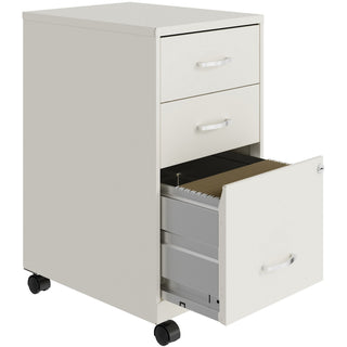 nusparc-3-drawer-organizer-metal-file-cabinet-142-x-18-x-267-3-x-drawers-for-file-box-letter-glide-suspension-3-4-drawer-extension-anti-tip-lockable-mobility-white-metal-recycled_nprvf318cmwe - 4