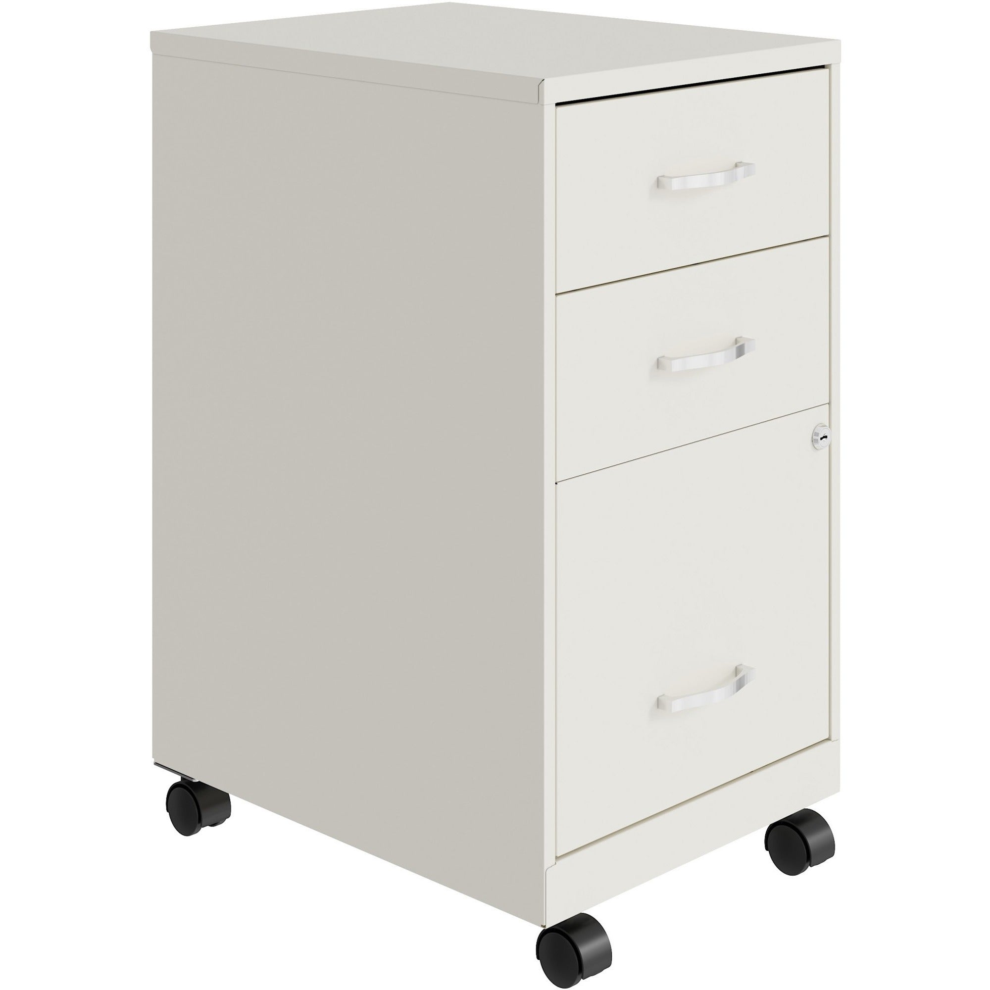 nusparc-3-drawer-organizer-metal-file-cabinet-142-x-18-x-267-3-x-drawers-for-file-box-letter-glide-suspension-3-4-drawer-extension-anti-tip-lockable-mobility-white-metal-recycled_nprvf318cmwe - 1