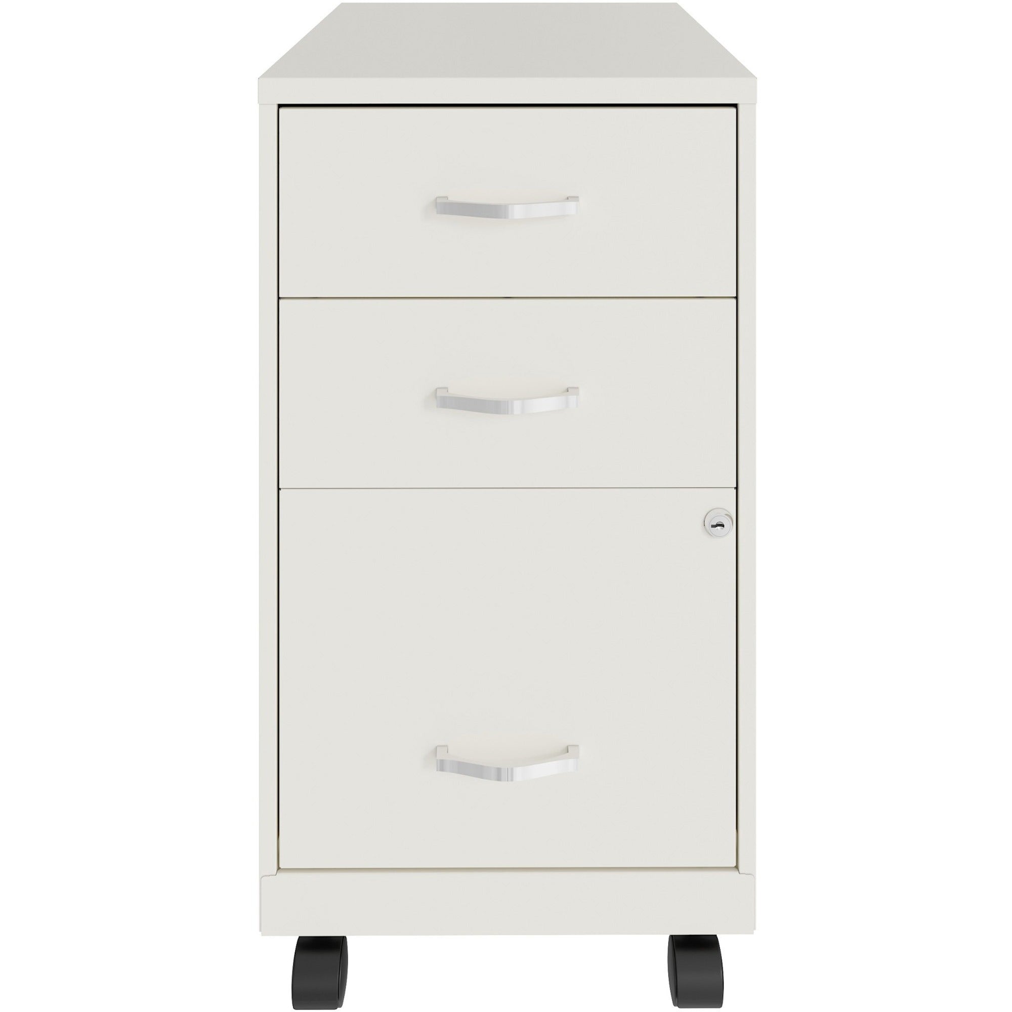 nusparc-3-drawer-organizer-metal-file-cabinet-142-x-18-x-267-3-x-drawers-for-file-box-letter-glide-suspension-3-4-drawer-extension-anti-tip-lockable-mobility-white-metal-recycled_nprvf318cmwe - 2