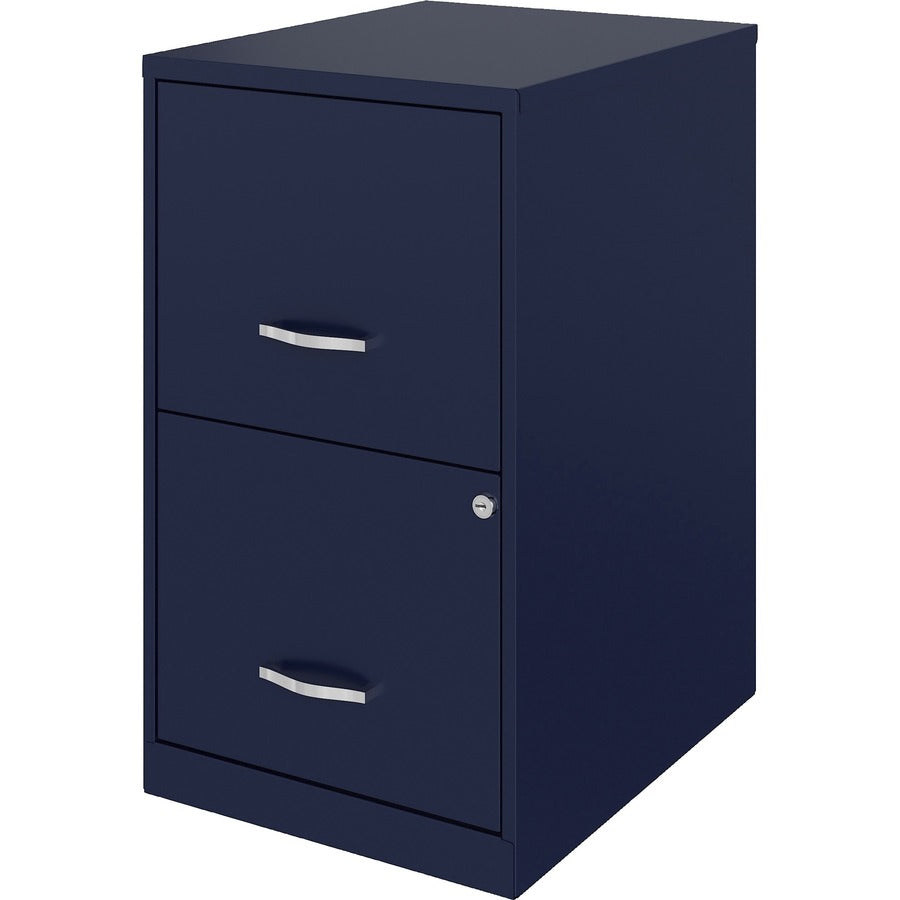 NuSparc File Cabinet - 14.2" x 18" x 24.5" - 2 x Drawer(s) for File - Letter - Vertical - Locking Drawer, Glide Suspension, Nonporous Surface - Blue - Baked Enamel - Steel - Recycled