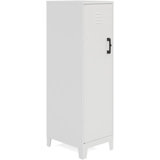 NuSparc Personal Locker - 4 Shelve(s) - for Office, Home, Sport Equipments, Toy, Game, Classroom, Playroom, Basement, Garage - Overall Size 53.3" x 14.2" x 18" - White - Steel - TAA Compliant