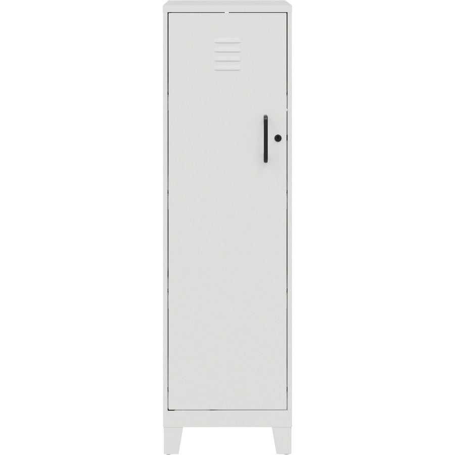 NuSparc Personal Locker - 4 Shelve(s) - for Office, Home, Sport Equipments, Toy, Game, Classroom, Playroom, Basement, Garage - Overall Size 53.3" x 14.2" x 18" - White - Steel - TAA Compliant